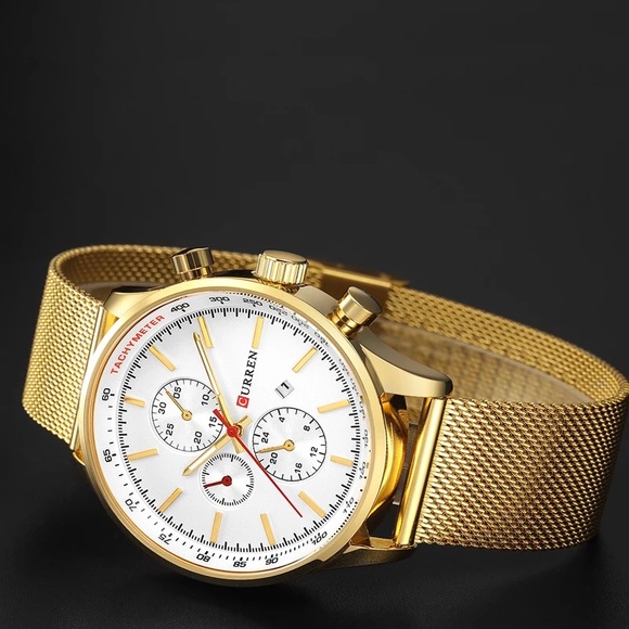 Gold Watch Men Fashion Casual Full Sports Watches - Picture 5 of 6